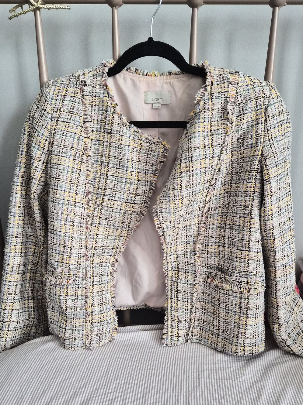 Loft Multi Color Tweed Blazer 4 petite